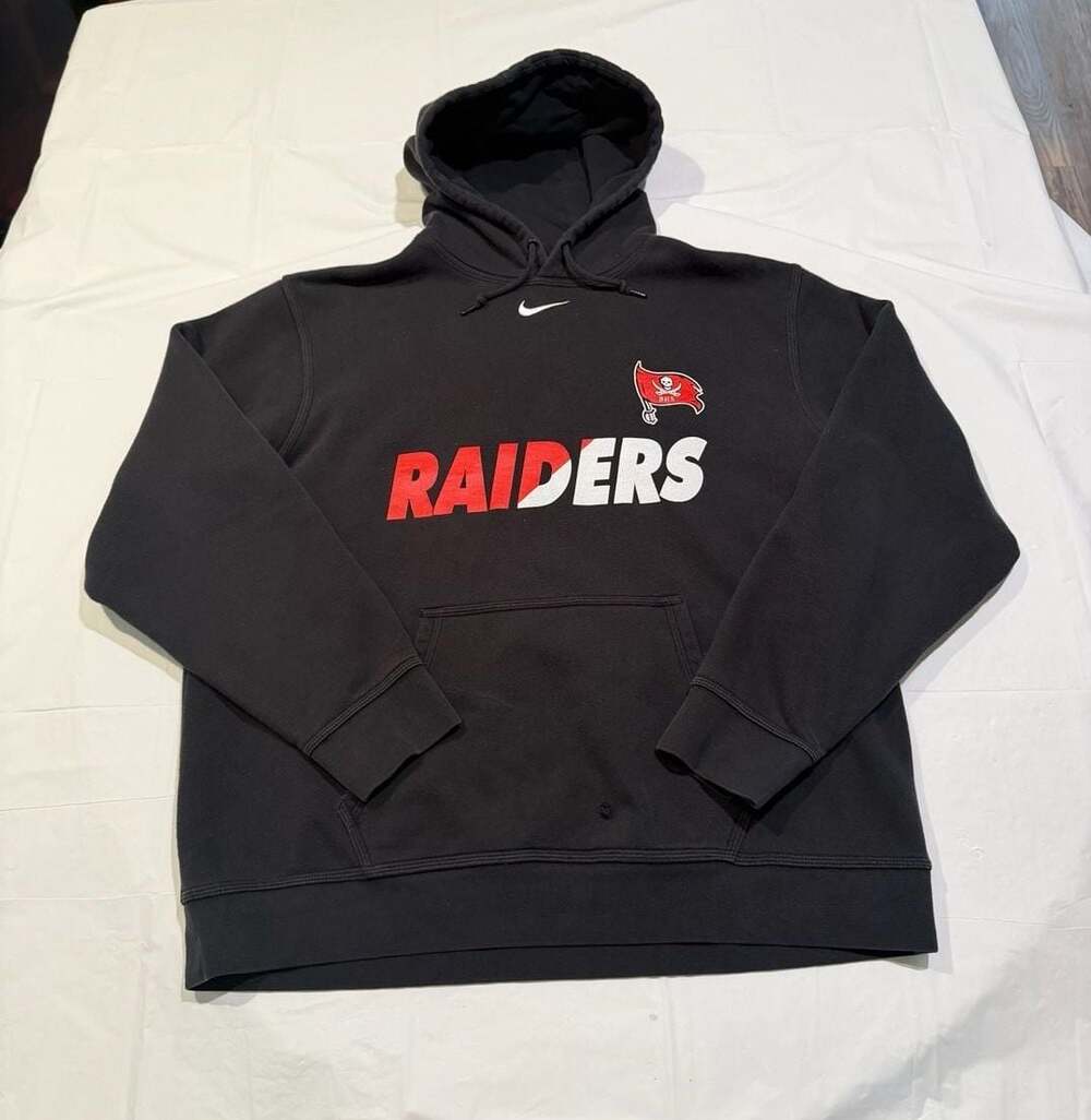 Nike Raiders Center Swoosh Custom Pullover Hoodie Size XL